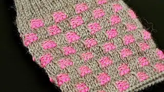 Фактурная клетка | Ленивый жаккард |узор для носков|Textured Check | Sock Pattern