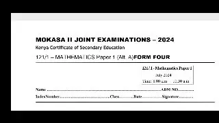 MOKASA II JOINT EXAMINATION MATHEMATICS PAPER 1