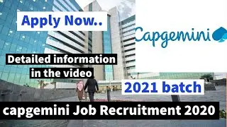 Capgemini Off campus Recruitment Drive 2020 | SAP SD | BE/B.Tech/Any Graduate Degree