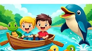 🚤 Row Row Row Your Boat | Cute 3D Nursery Rhyme with Animals | Fun Kids Song for Toddlers