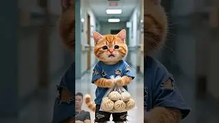 Touching moment when dog helps cat in difficult times #Cat #Cats #CatArt #CatAi