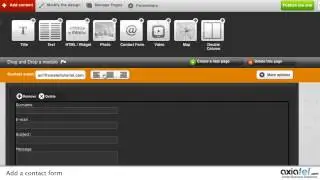 Adding a Contact Form-- Create a website with Axiatel.com
