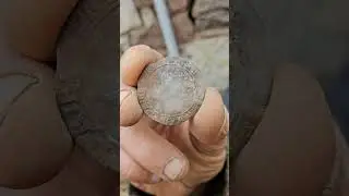 Spectacular silver shilling unearthed! #metaldetecting #shortsfeed