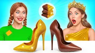 Челлендж. Шоколадная Еда vs Настоящая еда | Кто Победит в Битве на Кухне от Choco DO
