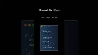 Menu with Blur Effect using CSS #shorts #css #html #viral