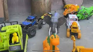 Buddy JCB tractor trolley rc car elephant ￼ Mahindra Thar Gadiwala cartoon ￼