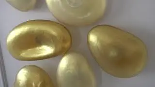 S5 Glass Wall Gems Amber with Gold and Clear with Gold