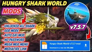 Hungry Shark World Mod Apk | Update 7.5.7 | Mega Mod Menu | No Password