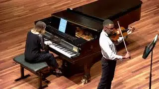 Schwob Student performing Viola Sonata No. 2 by Jeremy Jefferson