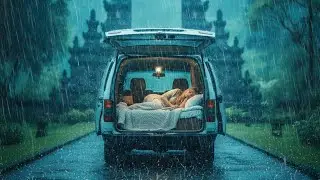 Sleeping In Bali  🇮🇩🌧️ [ASMR] Rain Sound on Window & Thunder | Heavy Rain for Anxiety Relief