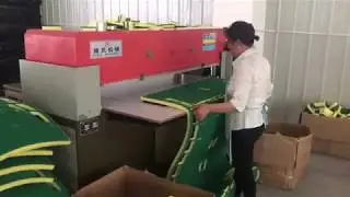 Production line of kitchen sponge, cutting machine, laminating machine