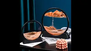 Paisaje de arena de cristal 3D creativo, reloj de arena en movimiento