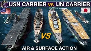 1940's US Carrier & Battleship Group vs 1940's IJN Group | Sea Power
