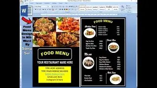 Food Menu design Tutorial In MS Word By Sonu Sir || How to make Restaurant Menu Card Design MS Word