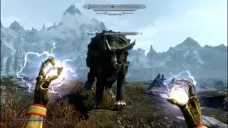 Reverse-Flash vs. dinosaur and bandits in Skyrim