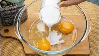 No Oven, No Mixer! Just 2 Eggs & 1 Cup Milk 🤯