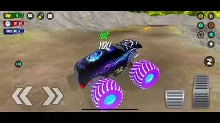 Monster Jam Fire & Ice WATER SLIDE RACE (ft.Hot Wheels Monster Trucks BIG RIG)
