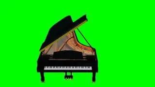 piano - different views - green screen effect
