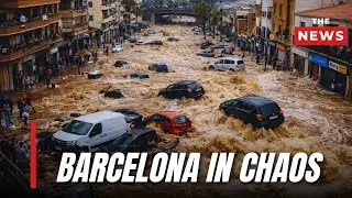 BARCELONA UNDER WATER Massive Flash Floods Sweep Away Cars in Badalona! (Spain Chaos)
