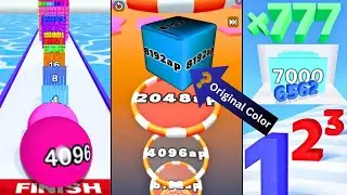 Rolling Ball Run vs Jelly Run 2048 8192ap vs Number Master Run & Merge Gameplay | High Score