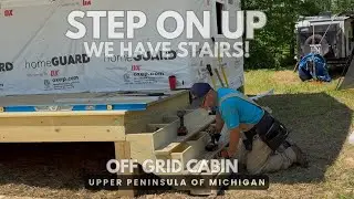 WE HAVE STAIRS! Come on up! #cabinbuild #upperpeninsulaofmichigan
