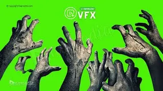 Zombie Hands Tomb Cemetery Green Screen Free Effects Chroma Key Background Animation