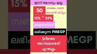 PMEGP Scheme Details in Malayalam # 15% to 35% Subsidy #vtech