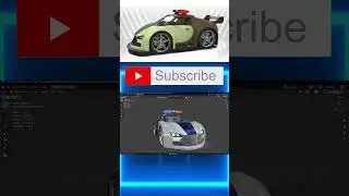 Cartoon Police Supercar Low Poly Bugatti Inspired| BLENDER ✨