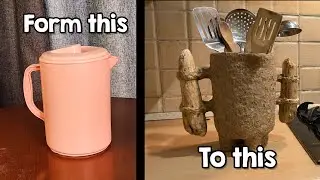 From Trash to Kitchen Decor! Paper Mache Spoon Holder DIY
