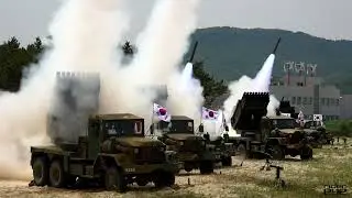 ROK ARMY VIII Corps K9 THUNDER   K136 KOORYONG 제8군단 K9자주포 K136구룡 사격