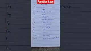 Function keys of computer #mppatwari