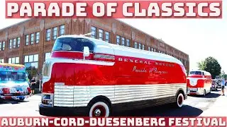 The Parade of Classics at Auburn-Cord-Duesenberg Festival 2023 - Antique Autos in Auburn, Indiana