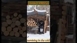 winter survival shelter #wintercamping  #snowcamping #campingintherain #camping #survival #bushcraft