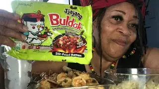 Crab legs and thangs (featuring buldak black bean noodles