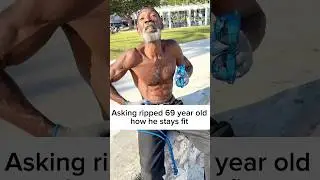 Asking ripped 69 year old what he does to stay fit. #funny #miami #calisthenics #workout