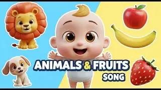 Animal Song 🐶 + Fruits Song 🍎 | Learn Animals & Fruits for Kids | Fun Nursery Rhymes