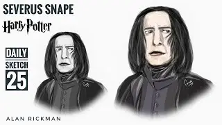 Severus Snape Digital Art Portrait Drawing | Alan Rickman Harry Potter | Daily Sketch 25 | #Shorts