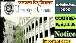 Calcutta University!!Admission-2020