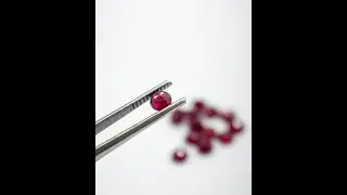5 piece Madagascar Ruby Round 5mm, Natural / July Birthstone with Deep Red Color