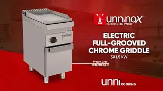 Gas Griddle Plate Grooved Chrome Upright | Compact Power & Easy Cleaning &ndash; G70GP10+GC-K