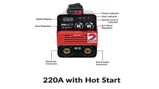 iBELL Inverter ARC Welding Machine IGBT 220A with Hot Start, Anti Stick Functions, Arc Force Control