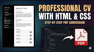 Build a Professional Custom CV with HTML & CSS | Export to PDF | How to make CV