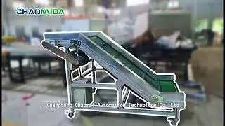 Z-type slope belt conveyor operation demonstration.