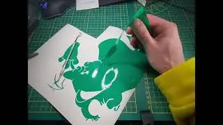 Dragon en superposition de vinyle