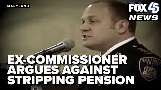 Former police commissioner argues against stripping pension for convicted school employee