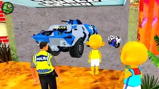 Upin & ipin bantu Papa Polisi tangkap Preman , pakai Mobil Tank Police Biru 😂 Dunia Oyya