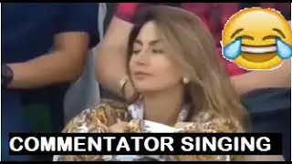 Arabic football commentator starts singing for a beautiful girl 😂