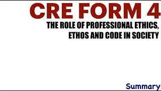 THE ROLE OF PROFESSIONAL ETHICS, ETHOS AND CODE IN SOCIETY | importance of codes