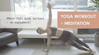 60min Full Body Yoga Workout + Meditation // Release Anxiety & Surrender