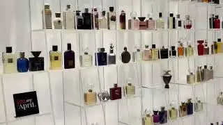 April Beauty Store Dubai Mall Floor to coiling wall of parfum display 